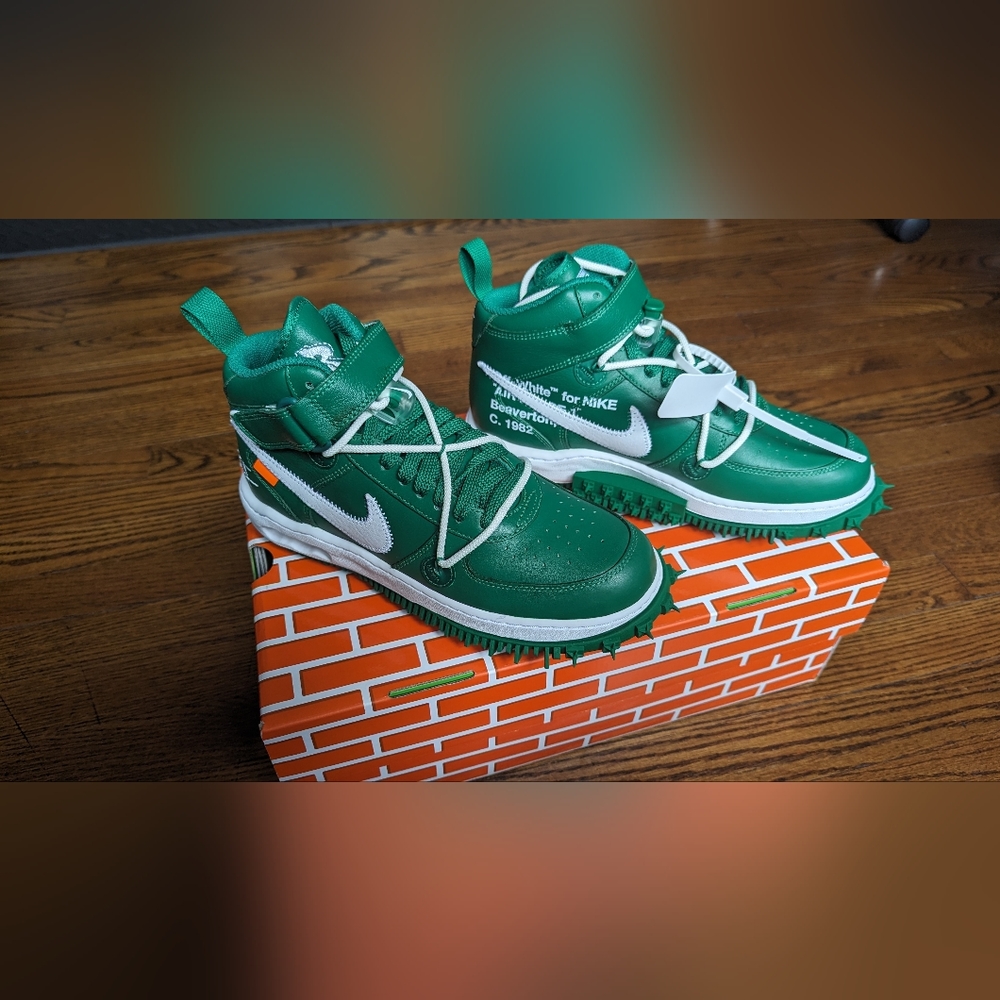 NWB Nike Air Force 1 Mid Off-White Virgil Mens 8 Women's 9.5 Pine Green